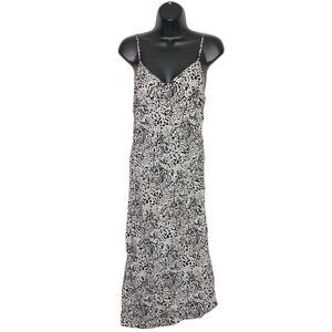 AG Adriano Goldschmied Midi Dress Womens S Black White Slip Satin Scarlet NEW